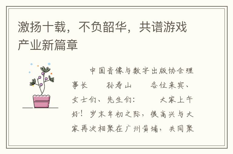 激扬十载，不负韶华，共谱游戏产业新篇章