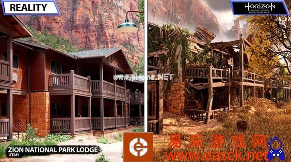 《地平线：西之绝境》vs现实场景对比视频