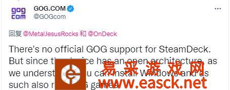 GOG将不会对Steam Deck掌机提供官方支持