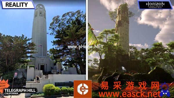 《地平线：西之绝境》vs现实场景对比视频