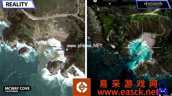 《地平线：西之绝境》vs现实场景对比视频