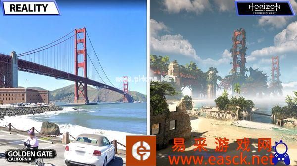 《地平线：西之绝境》vs现实场景对比视频