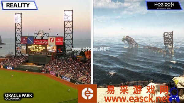 《地平线：西之绝境》vs现实场景对比视频