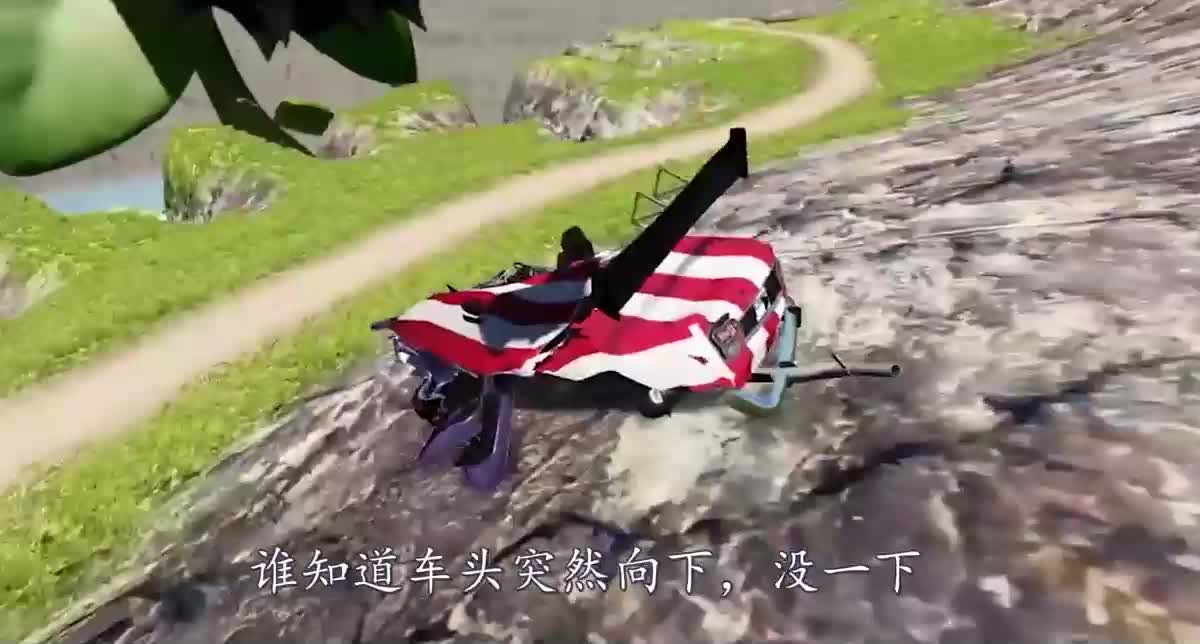 高速汽车对决龅牙鲨，猛踩油门能否飞跃？3D动画模拟好刺激