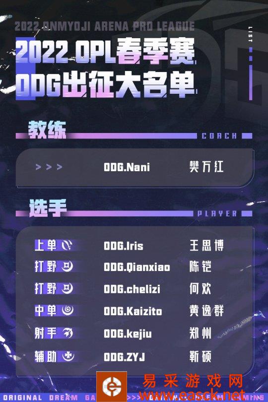 《决战！平安京》ODG战队大名单公布！