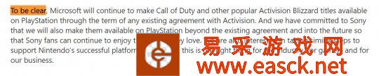 微软：《使命召唤》和暴雪人气游戏将登陆PS