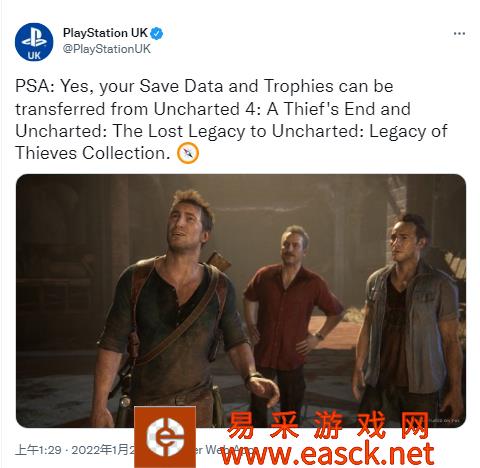 不用再肝 PS5版《神秘海域》可以继承PS4版保存数据和奖杯