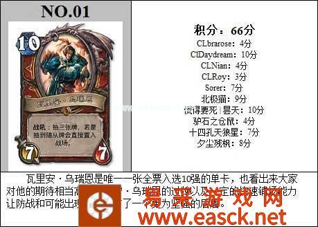炉石传说冠军的试炼最强卡牌top10