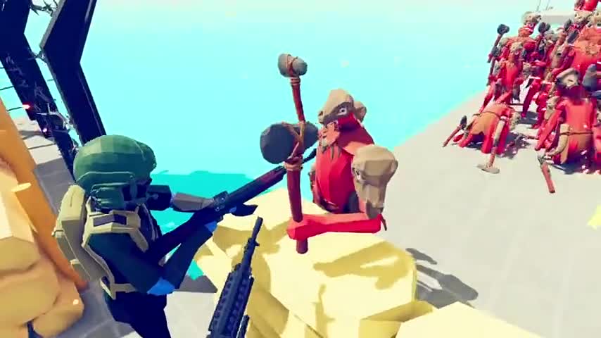 100个兵种对战4个持枪士兵