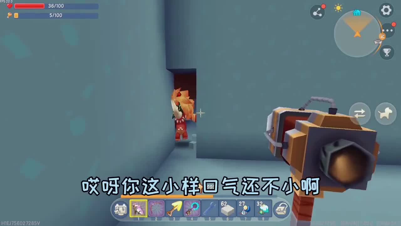 迷你世界：仓库地面半砖贴好，还遇见野人