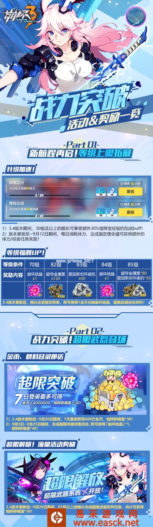 《崩坏3》超限武器&等级突破怎么玩