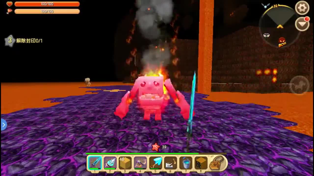 迷你世界：1条命完成10颗硫磺晶沙任务！忆涵不怕牺牲