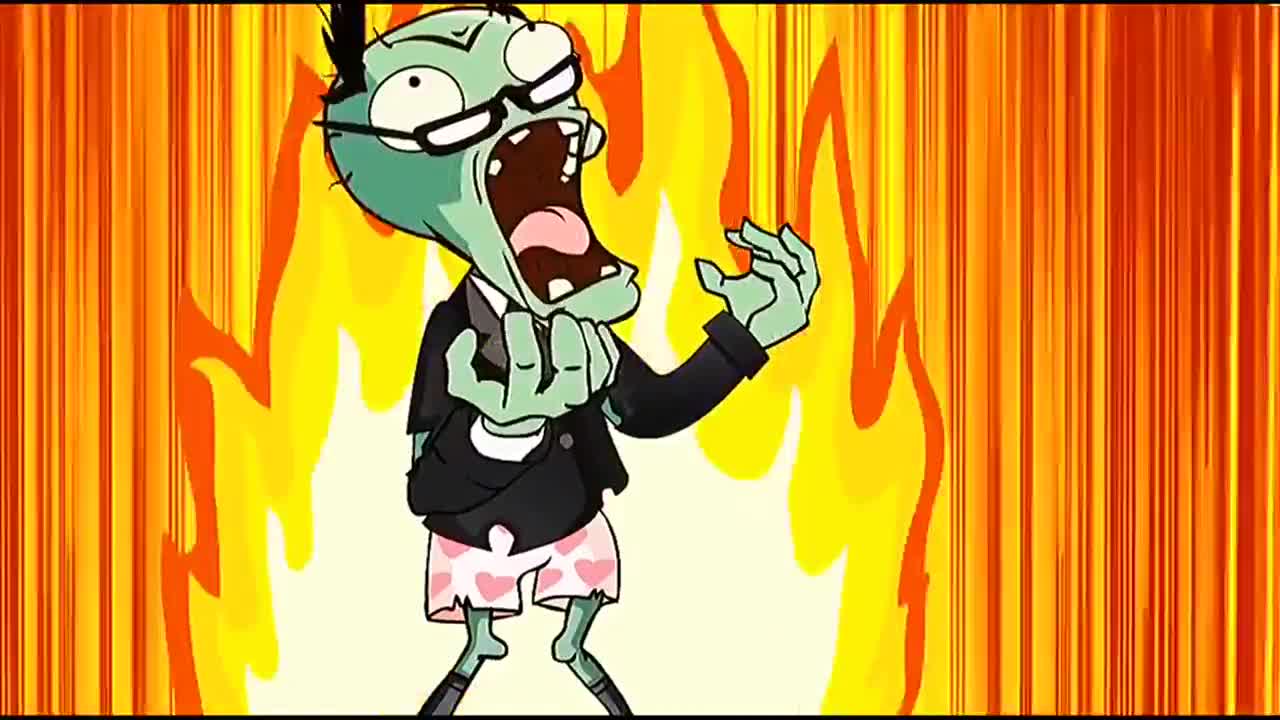 植物大战僵尸：大坚果吐豌豆袭击僵尸，下一秒就被暴揍，戴夫吓得赶紧关门，太逗了