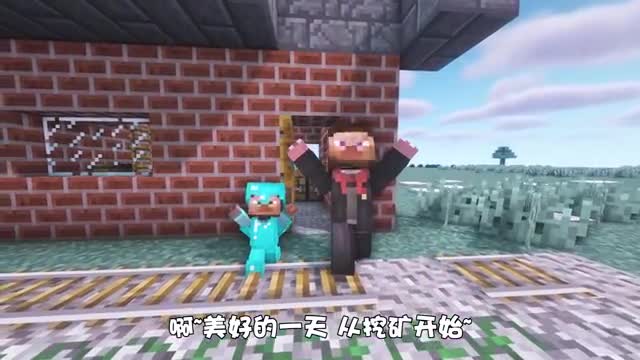 我的世界：第一只猪的诞生，猪叔叔舍身救人，物种和平相处