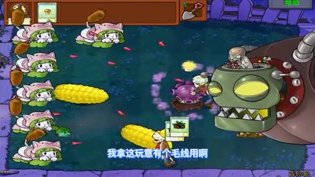 植物大战僵尸：当猫尾草吃下金坷垃！僵王：还没出门就被打了回去
