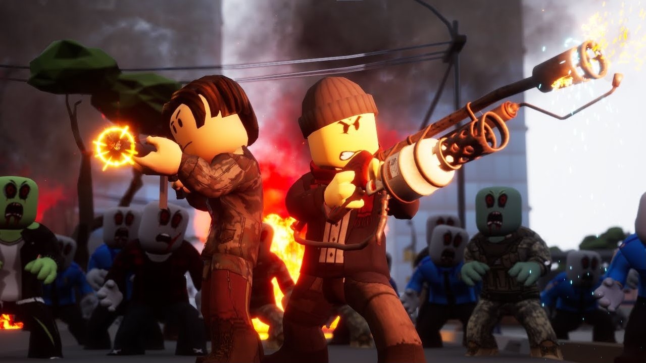 罗布乐思解说 ROBLOX模拟游戏 僵尸故事 逆战打僵尸了