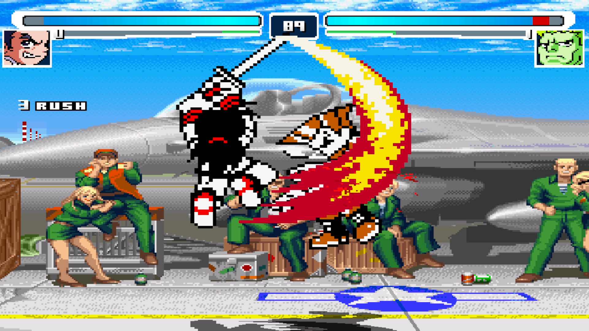 街霸Q版，霸王丸VS古烈，都是像素大头人物