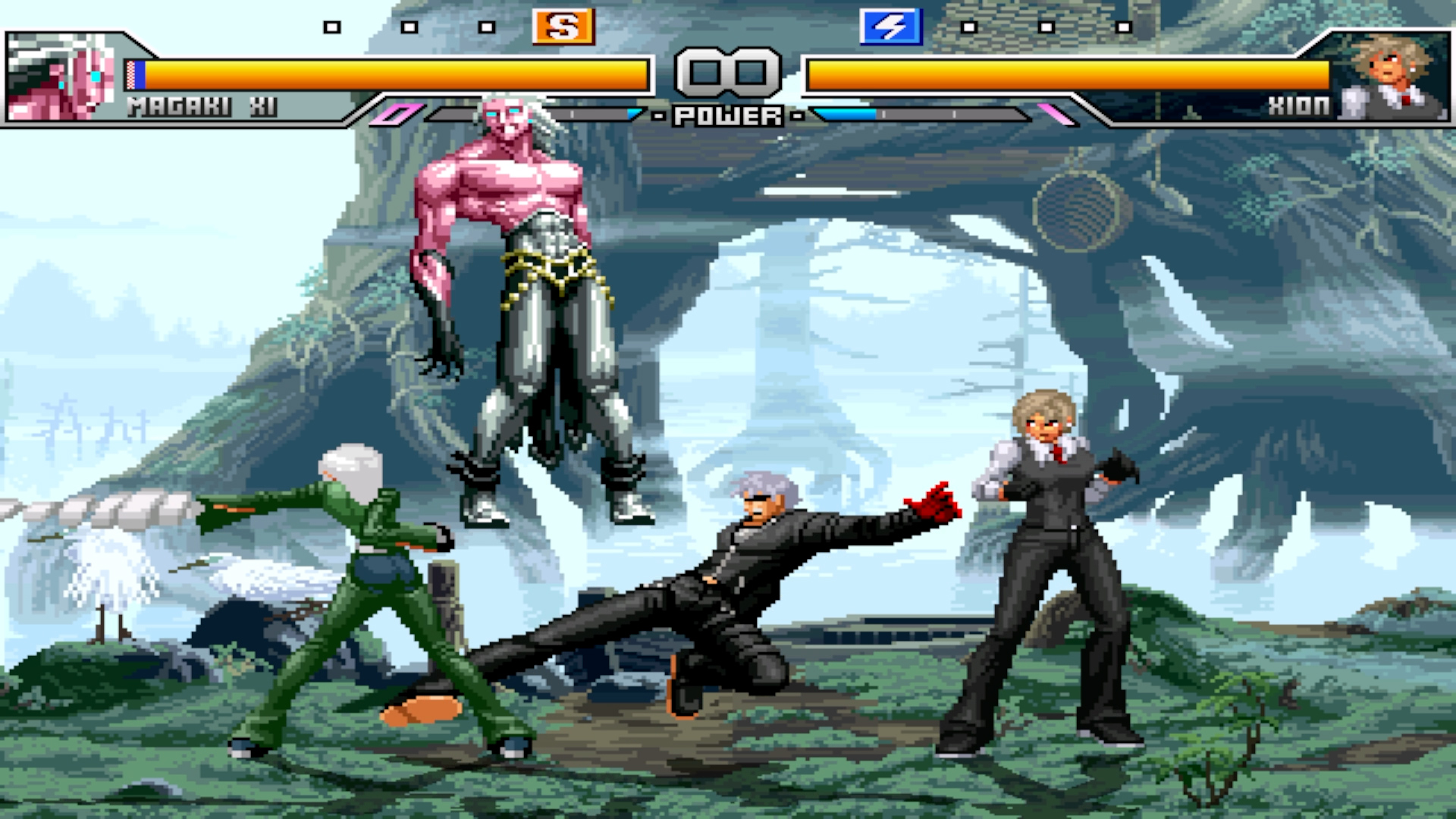 拳皇EX，祸忌VS西恩，这个角色集合众多角色之长