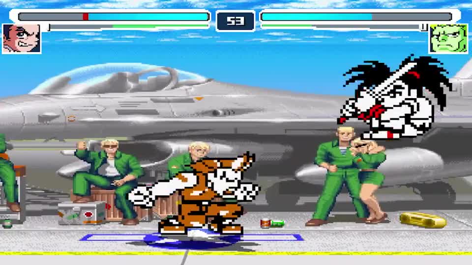 街霸Q版，霸王丸VS古烈，都是像素大头人物