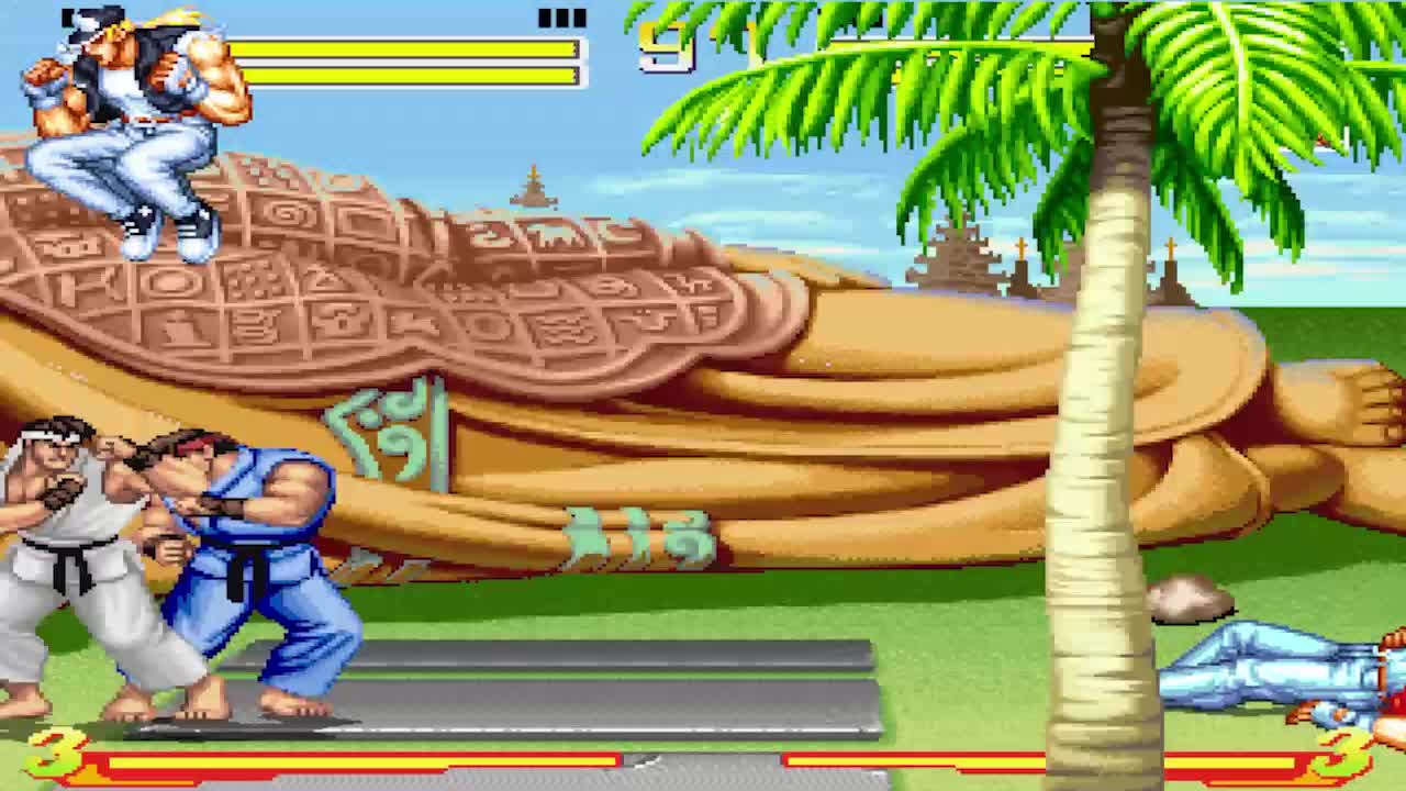 饿狼传说对街霸，特瑞VS隆，各带一个分身来一场混战