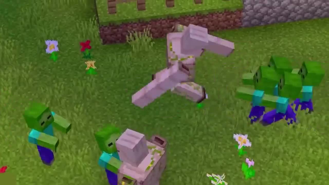 我的世界：铁傀儡全部感染“病毒”？阿呆研制解药解救村民！