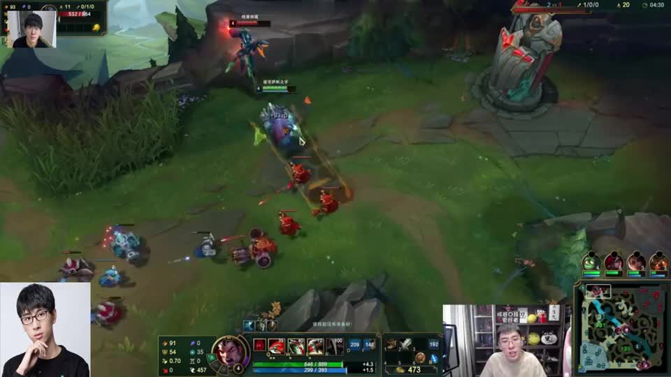 兰林汉：诺手打剑魔就像我这样，1级见面直接上去平A，接着就单杀了！