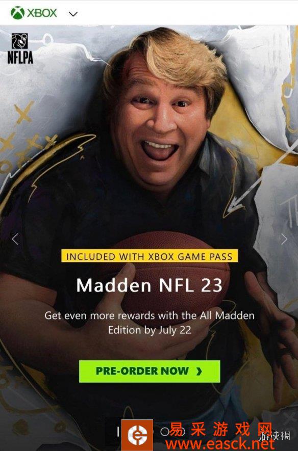 Xbox商店显示《麦登橄榄球23》首发进XGP但之后被删除