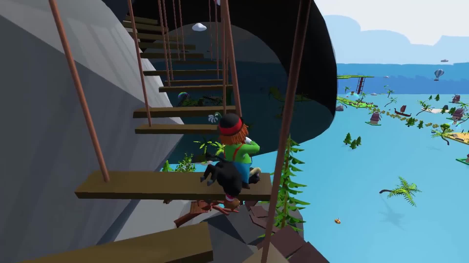 人类一败涂地：萌新过不去，第四根木头还没爬上去就掉下来啦