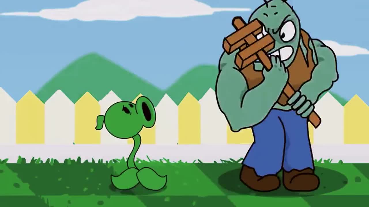 植物大战僵尸：豌豆射手被僵尸爆锤，下一秒服用金坷垃，实力大涨秒杀僵尸，太逗了