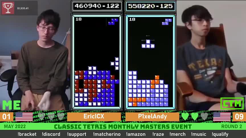 俄罗斯方块：ANDY小哥与天才决定战，28级速度取得100万分