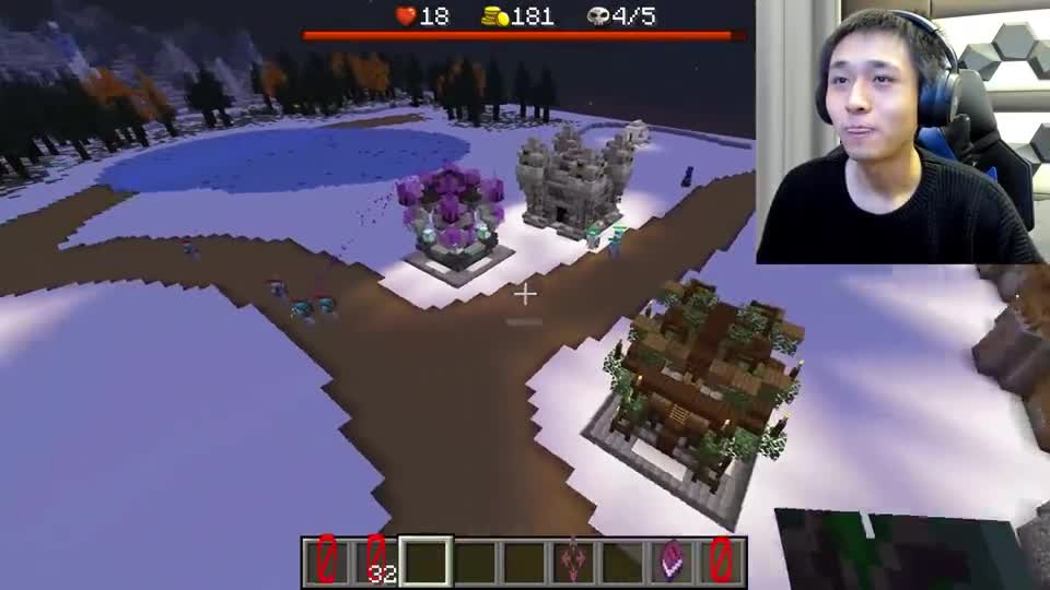 我的世界塔防游戏：三大传送门疯狂出怪！