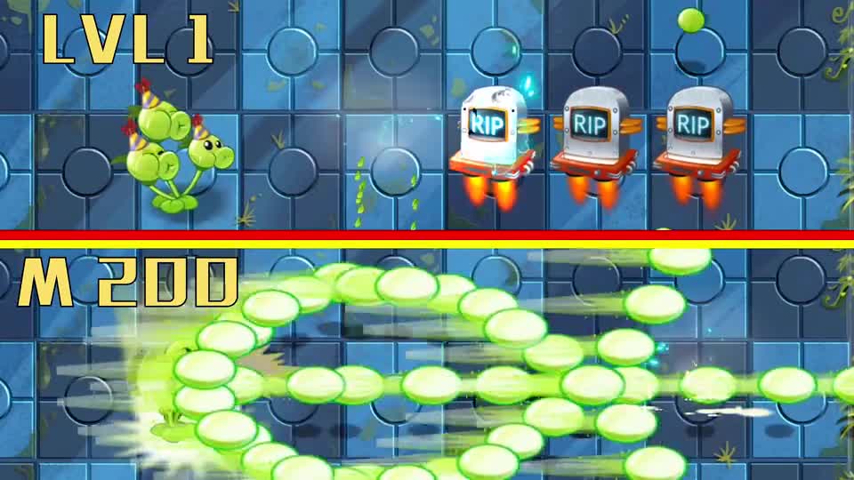 植物大战僵尸：豌豆等级对比测试，1级vs满级，区别有多大？