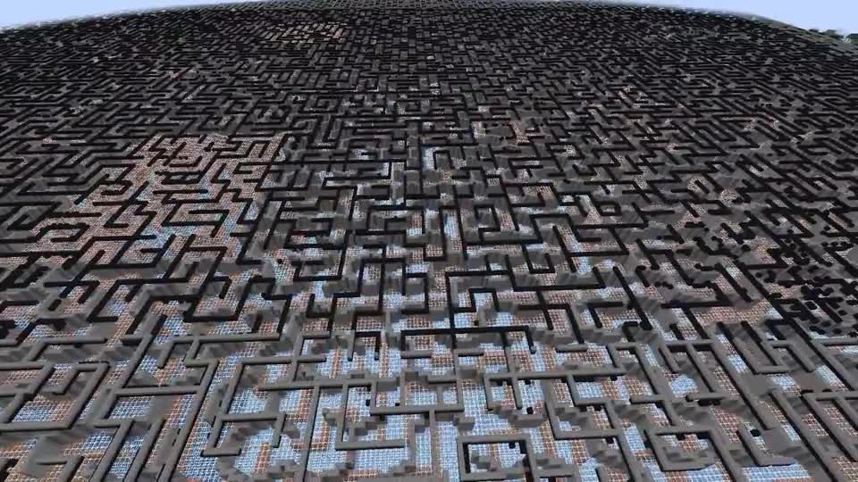 在我的世界里纯手动搭建迷宫大楼第49天 二圈又二圈
