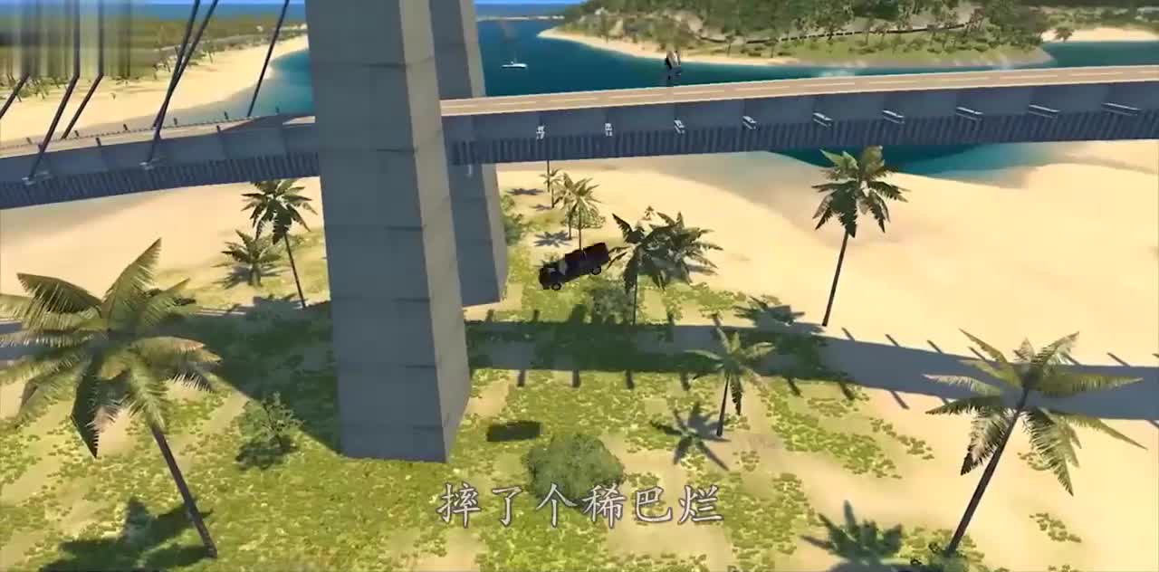 汽车加足马力能冲过巨型大摆锤阵吗？3D动画模拟，场面太刺激