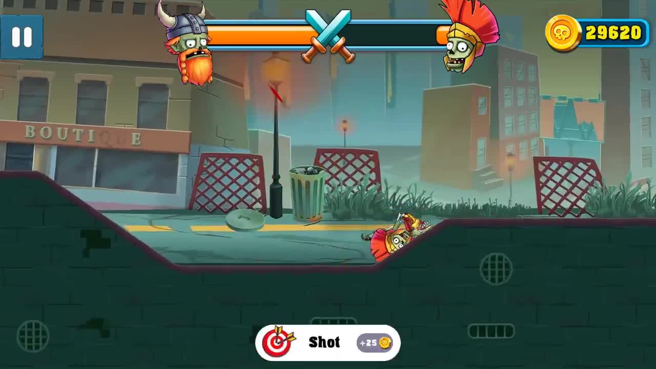 僵尸弓箭手 维京战士VS罗马战士，从天而降500KG大铁块压扁对手