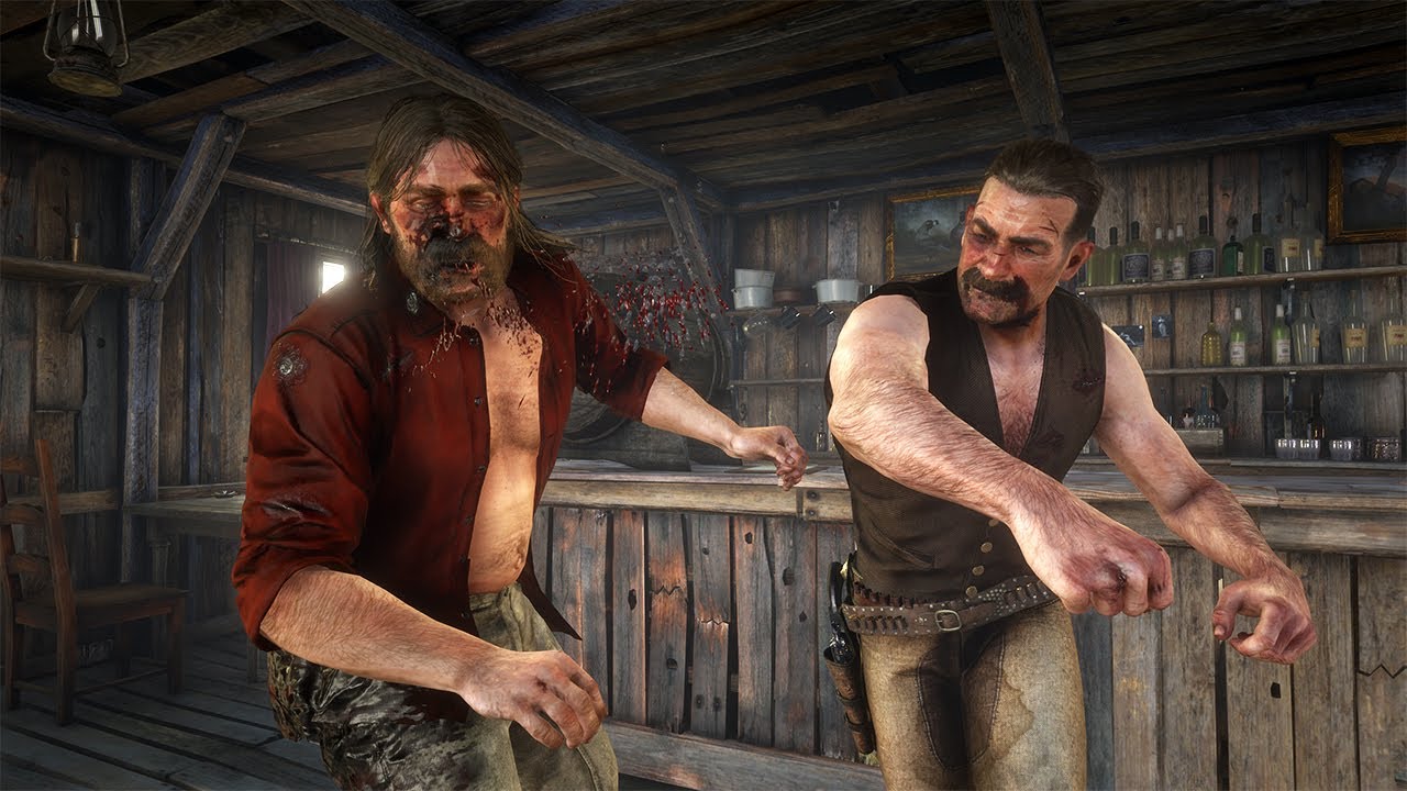 荒野大镖客2救赎：大闹城镇中的小酒馆，让混混无路可走