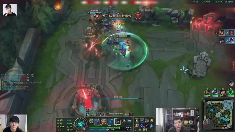 兰林汉：剑姬抗压能力太差了，4分钟被猴子杀成0\-2后，直接挂机了！