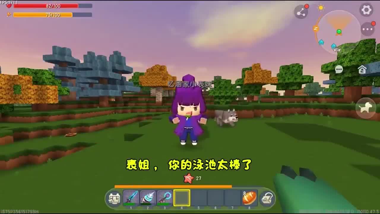 迷你世界：忆涵偷偷建小黄鸭泳池，表妹来给他升个级，以防感冒了