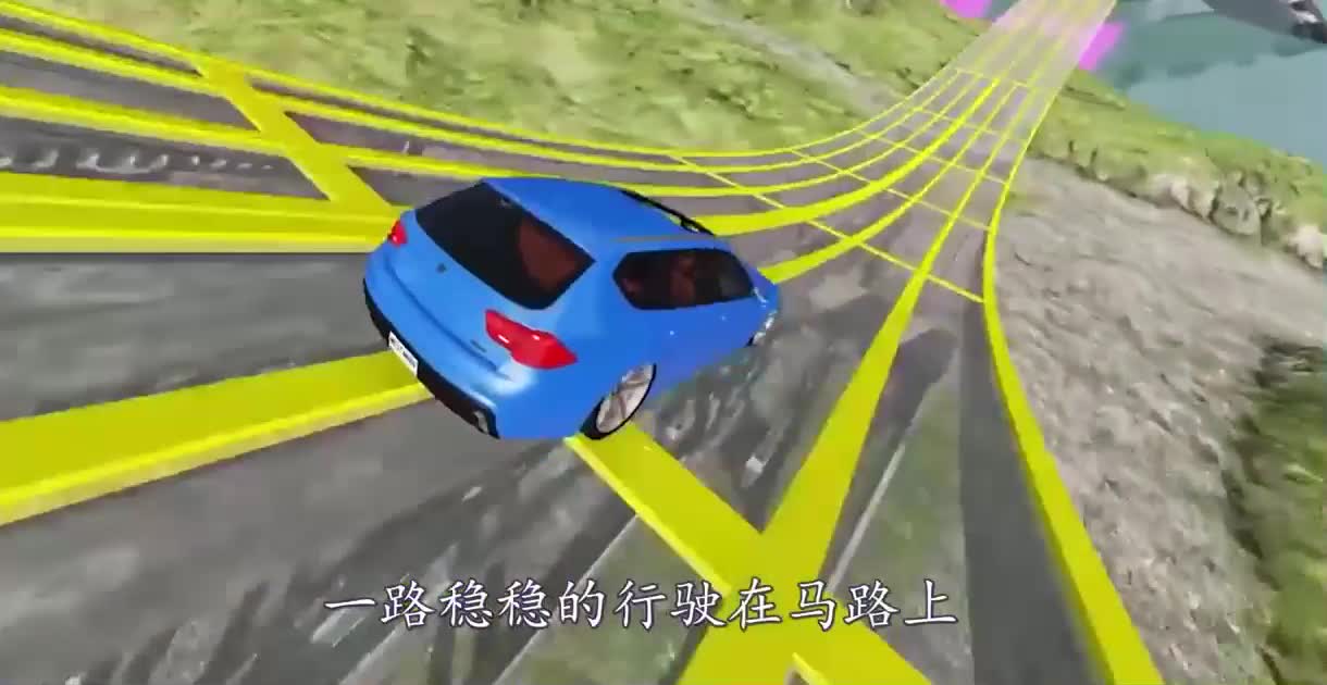 大鲨鱼拦截汽车会怎样？3D动画演示，场面惊心动魄！