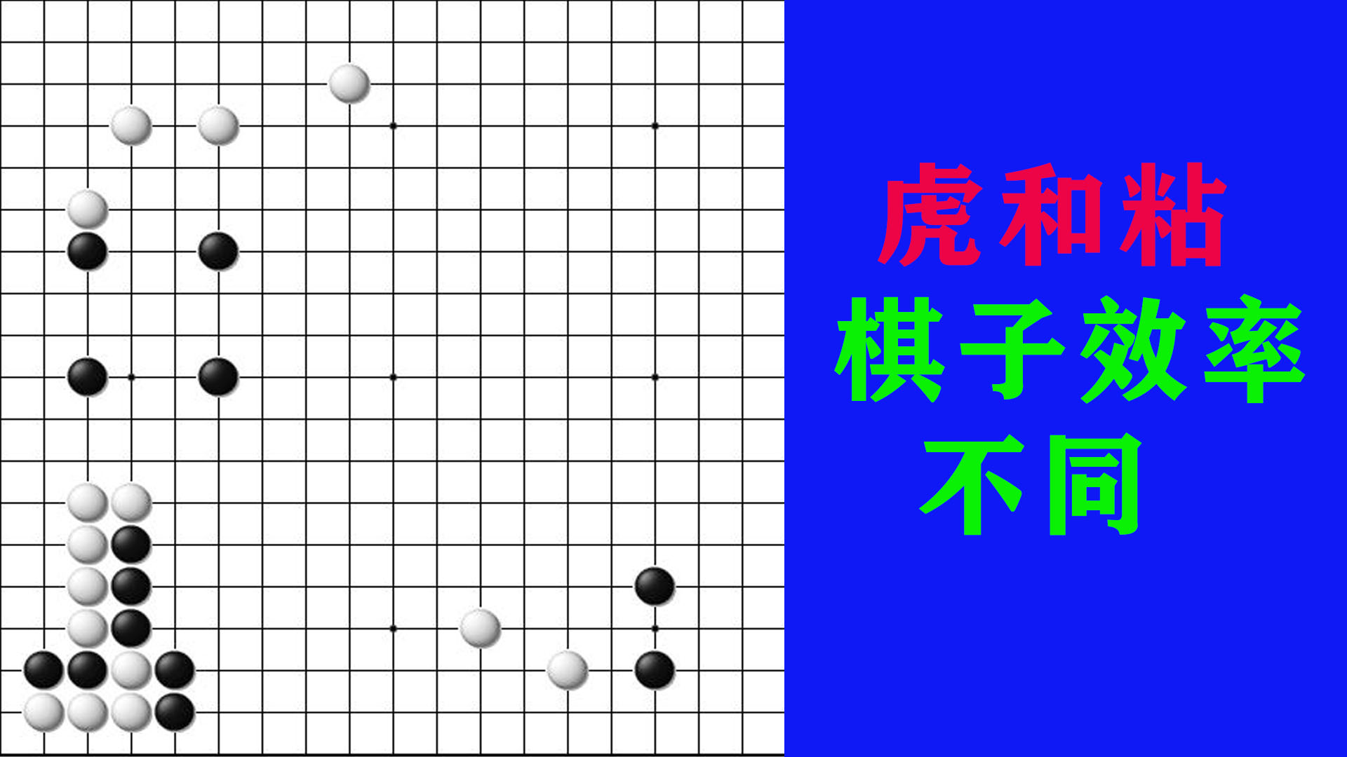 根据对方棋形，分别运用虎和粘的连接方法，棋子的效率也是不一样