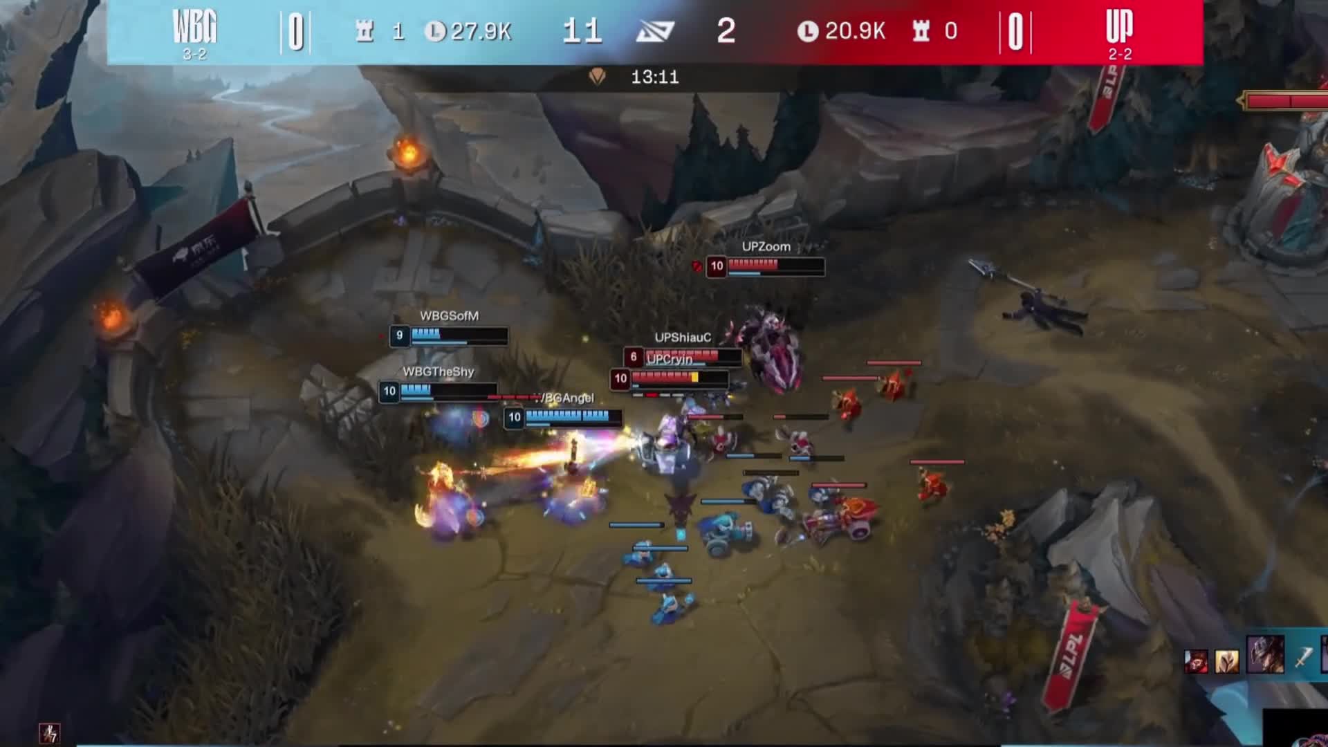 WBG VS UP第一局，WBG是换人了嘛？怎么这么猛！