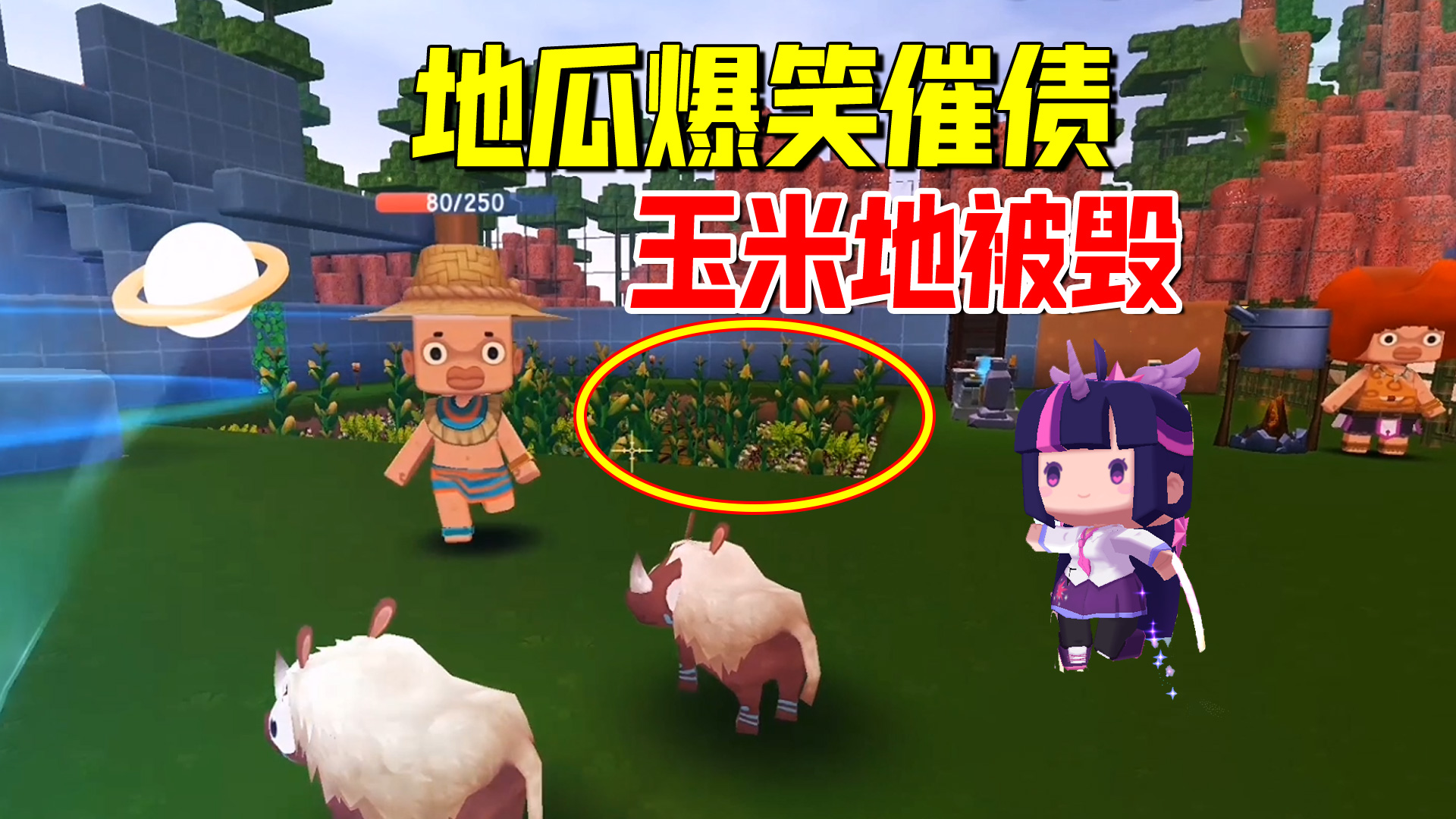 迷你世界欢乐联机54：地瓜爆笑催债！小宇粮食储备不足玉米地被毁