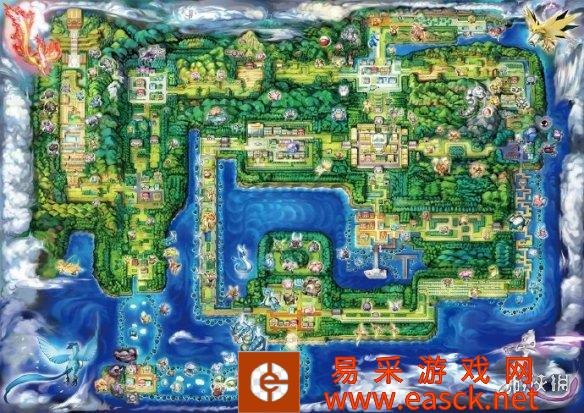 《宝可梦红/绿》第一代关都地区立体地图