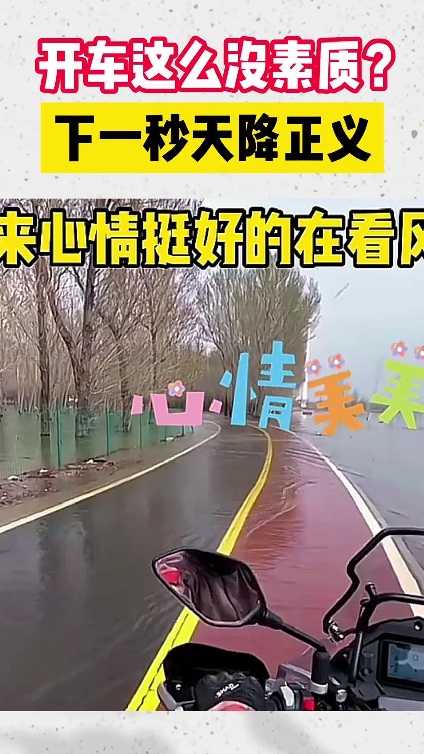 开车这么没素质？下一秒天降正义！心情瞬间就好了！