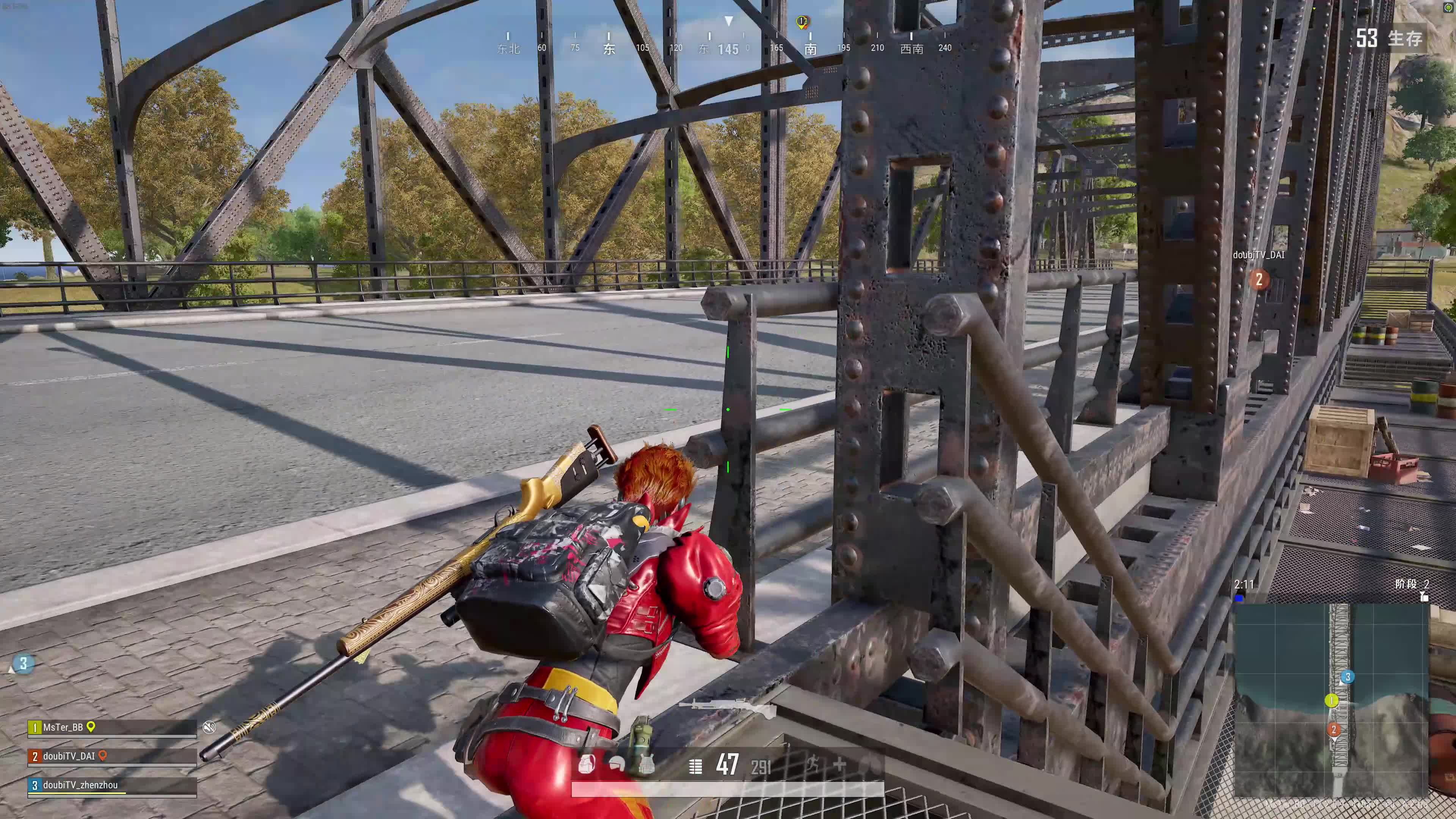 小贝吃鸡 就在桥上巡逻一圈！你瞧瞧嘲讽了多少人！