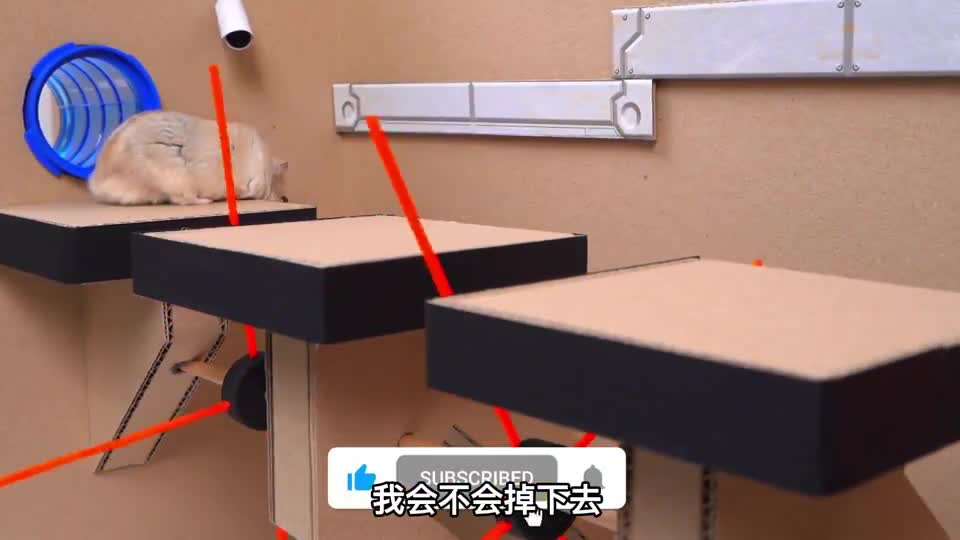 红蓝双色海洋球升级机关，环环障碍陷阱能挑战成功