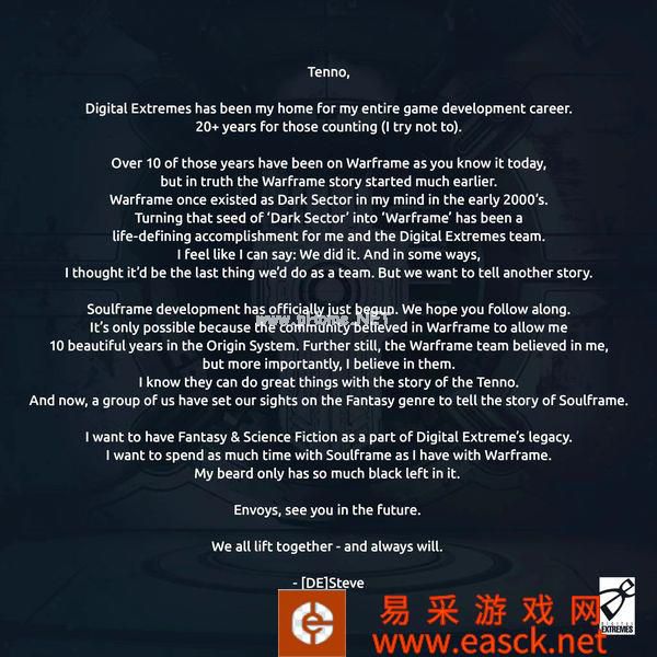 Digital Extremes确认《Soulframe》正式启动