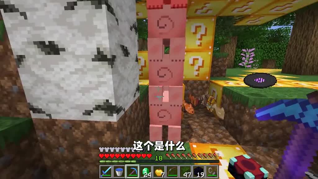 我的世界：碰到的地方都变成幸运方块？小包的趣味生存屠龙挑战！我的世界