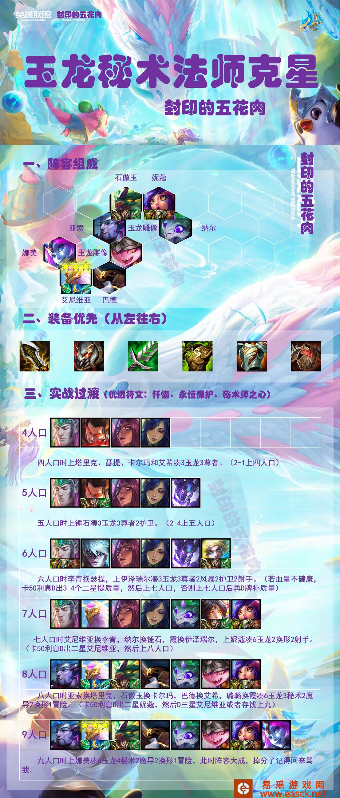 金铲战玉龙秘术法师克星阵容一图流攻略