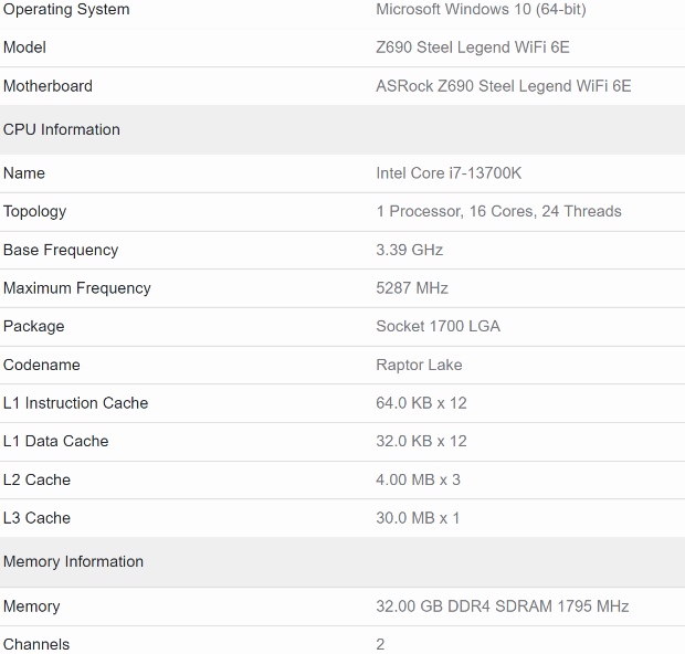 i7-13700K首现身：多核性能与锐龙9 5950X不相上下